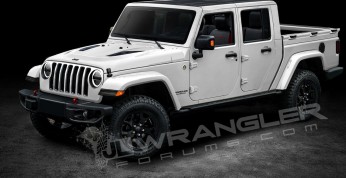 Jeep Wrangler Pickup - rendery przewidujące wygląd nowego modelu