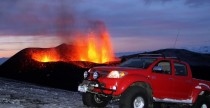 Toyota Hilux przy wulkanie Eyjafallajokull