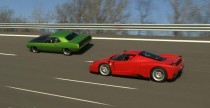LMC Super 'Cuda vs Ferrari Enzo