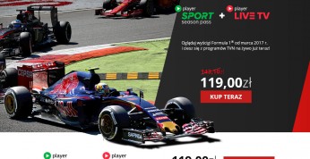 Oglądaj cały sezon F1 na żywo taniej w Player.pl