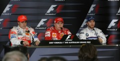 Najlepsza trjka: Kimi Raikkonen, Fernando Alonso, Nick Heidfeld