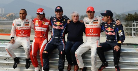 Ecclestone z czoowymi kierowcami sezonu 2010