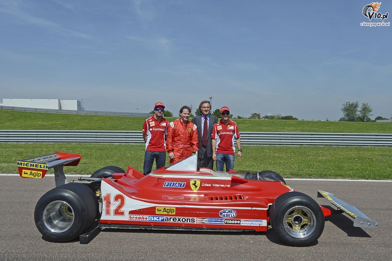 Jacques Villeneuve w Ferrari 312 T4 ojca Gillesa