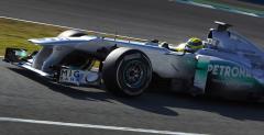 Mercedes testowa w Jerez system przepywu powietrza przez nos bolidu