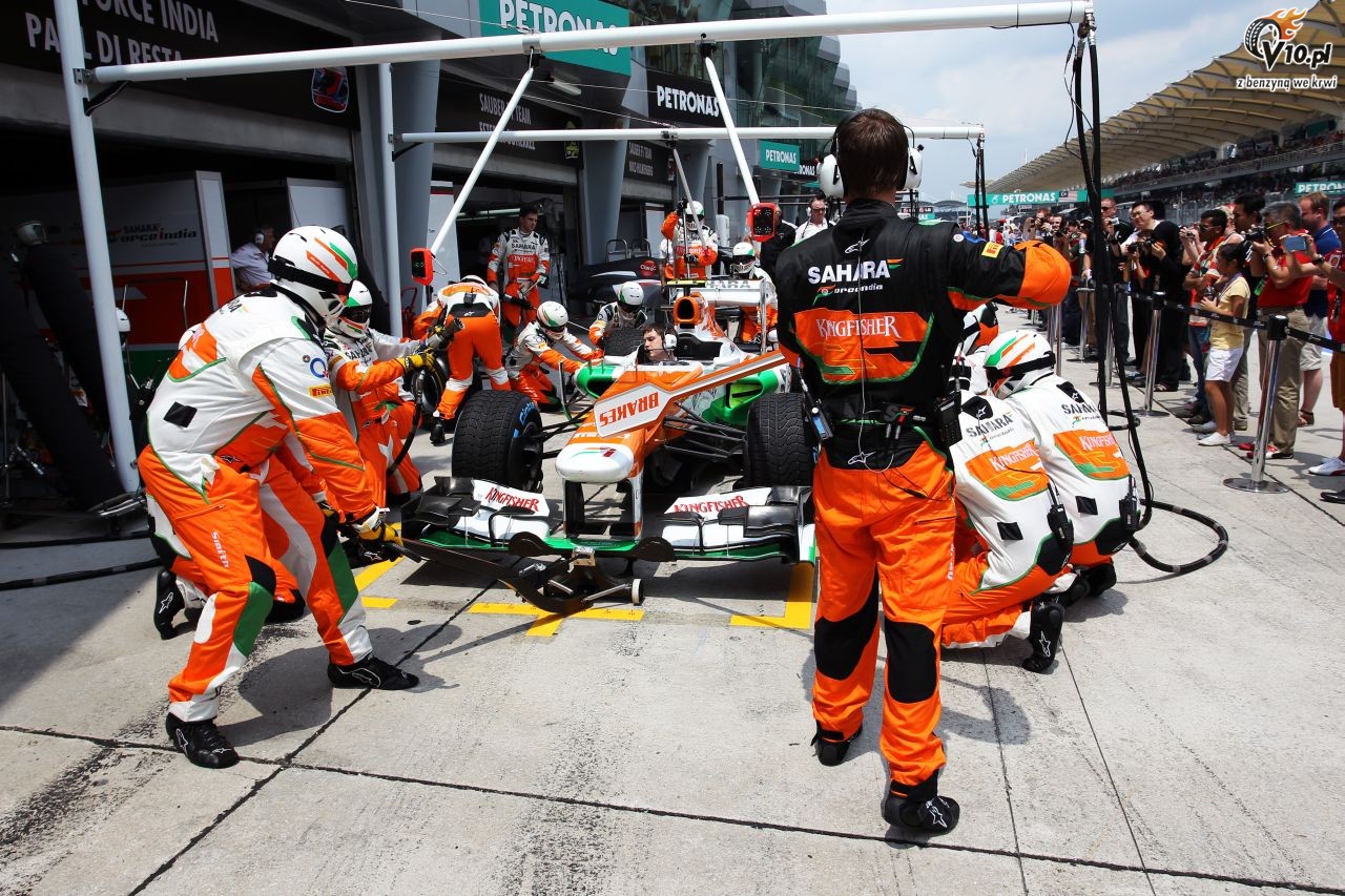 Force India zostaje przy nakrtkach na koa z GP Malezji