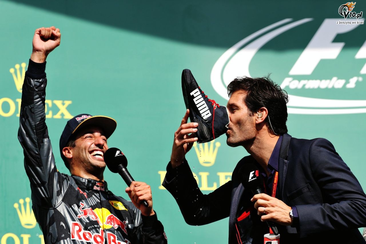 Webber o szampanie z buta Ricciardo: Nie smakowa za dobrze