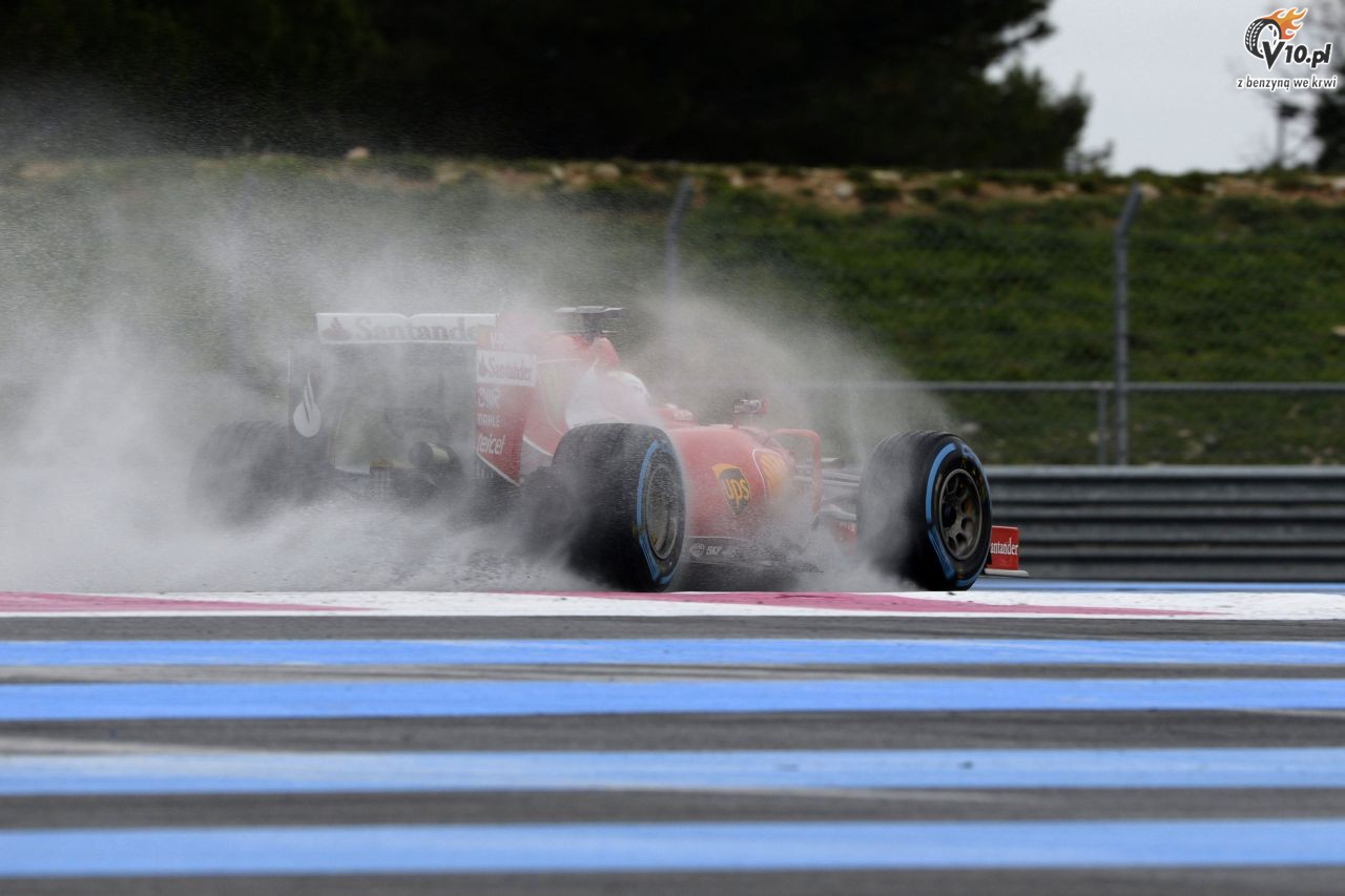 Testy deszczowych opon w F1 na Paul Ricard