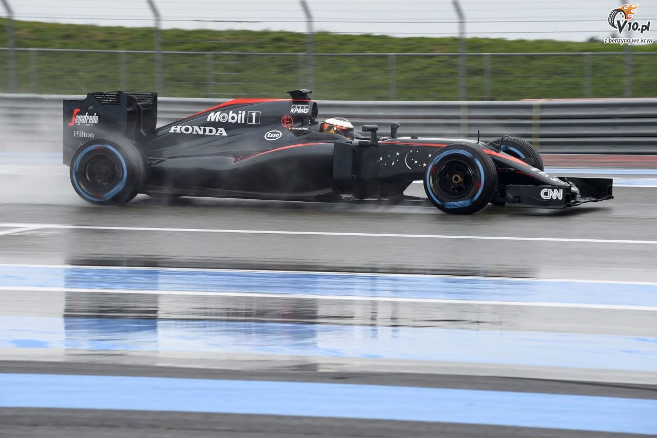 Testy deszczowych opon w F1 na Paul Ricard