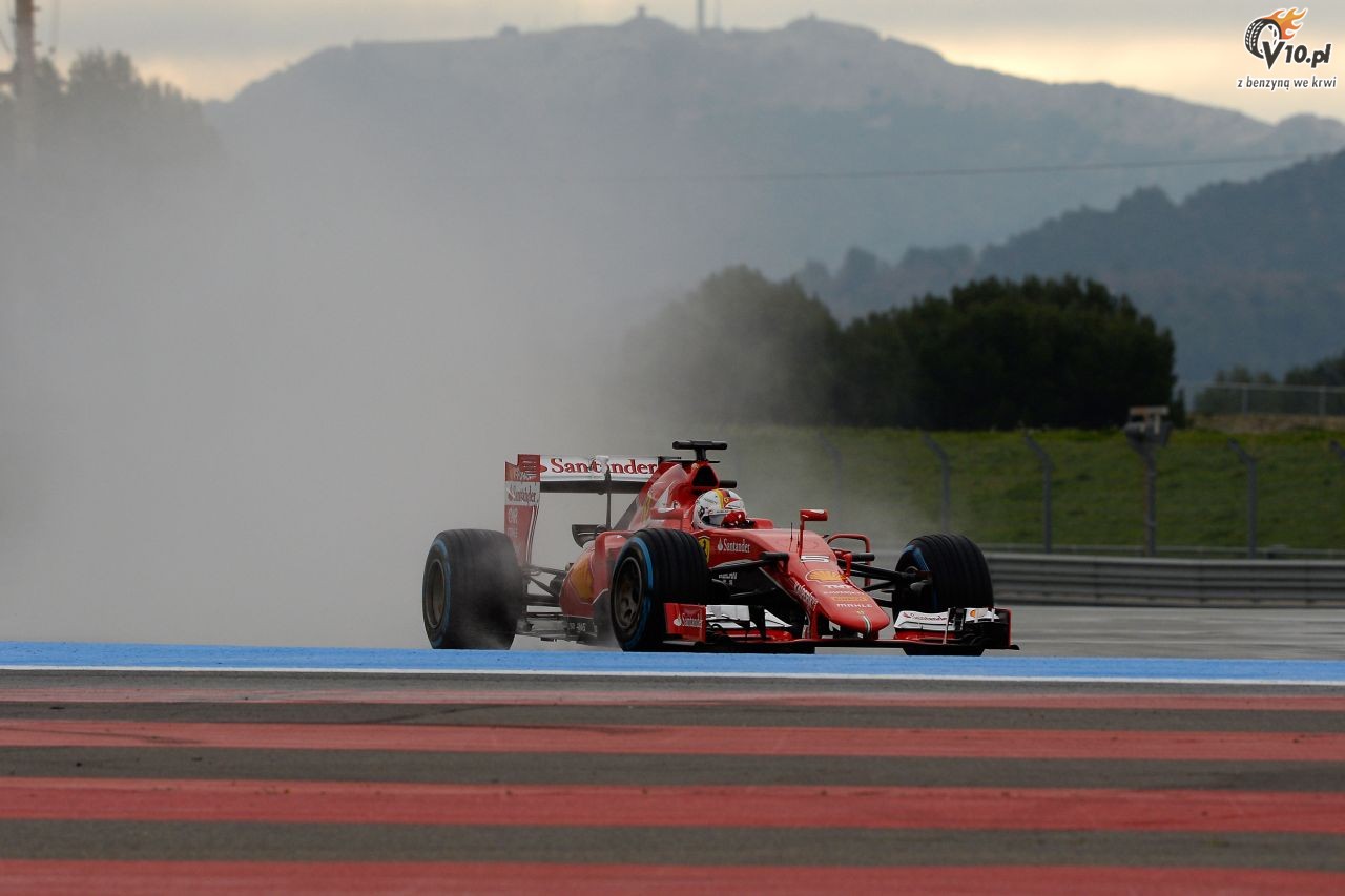 Testy deszczowych opon w F1 na Paul Ricard