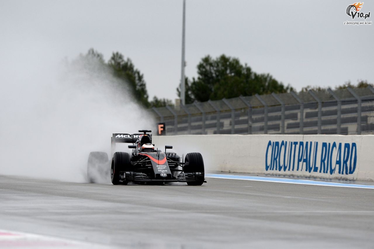 Testy deszczowych opon w F1 na Paul Ricard