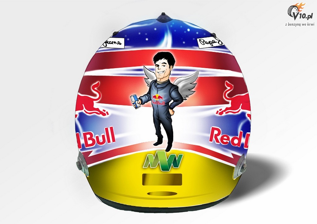 Webber zaoy na GP Singapuru kask zaprojektowany przez fana