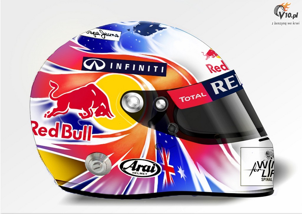 Webber zaoy na GP Singapuru kask zaprojektowany przez fana