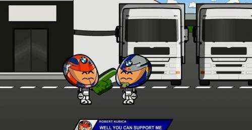Kubica w zabawnej kreskwce o Sauber F1 Team