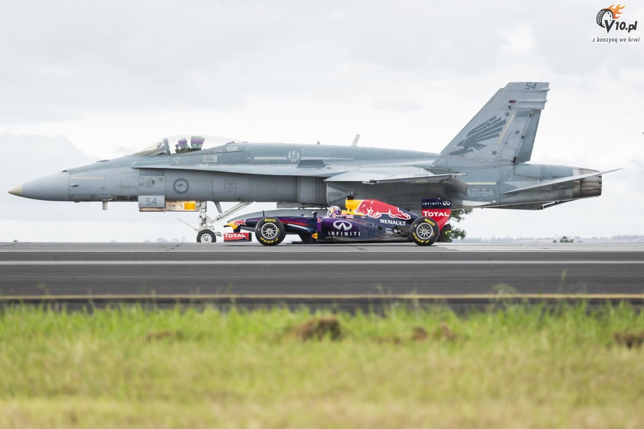 Bolid F1 vs myliwiec F/A-18 Hornet