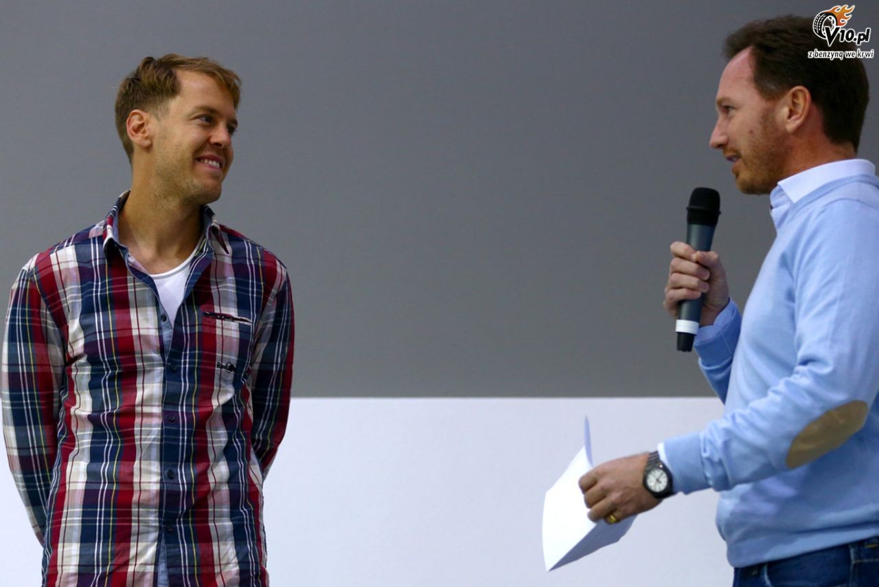 Vettel dosta� czerwone k�piel�wki od Red Bulla na po�egnanie
