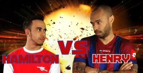 Lewis Hamilton vs Thierry Henry w meczu pikarskim