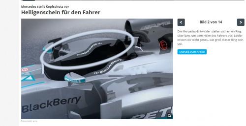 Mercedes proponuje obręcz nad głową kierowcy w bolidzie F1