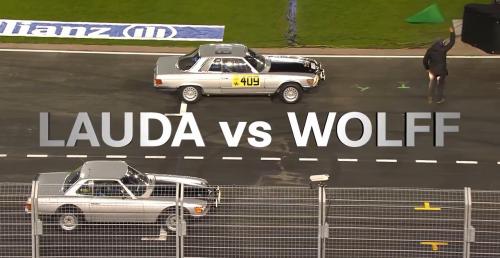 Wycig Lauda vs Wolff podczas 'Stars & Cars 2015'