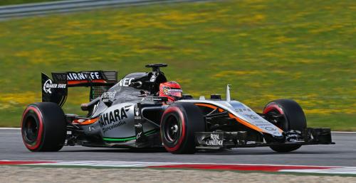 Bolid Force India 'mega szybki' z kolejnymi poprawkami na testach po GP Austrii