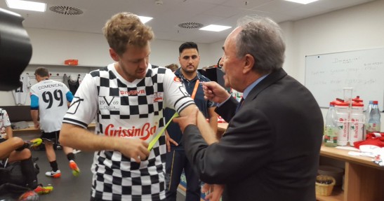 Vettel strzelił gola w kolejnym meczu piłkarskim kierowców F1