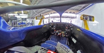 Osłona na kokpit w F1 - widok ze środka na zdjęciu sferycznym...