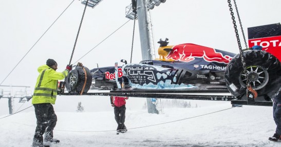 Verstappen, bolid F1 i zjazd w Alpach