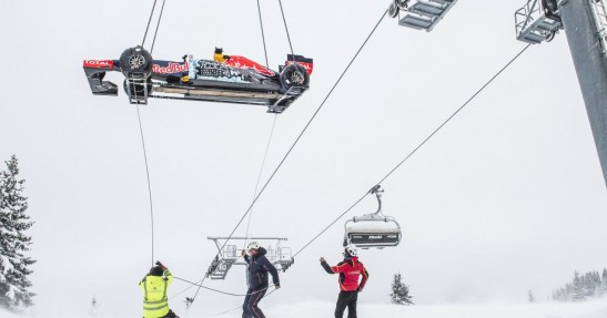 Verstappen, bolid F1 i zjazd w Alpach