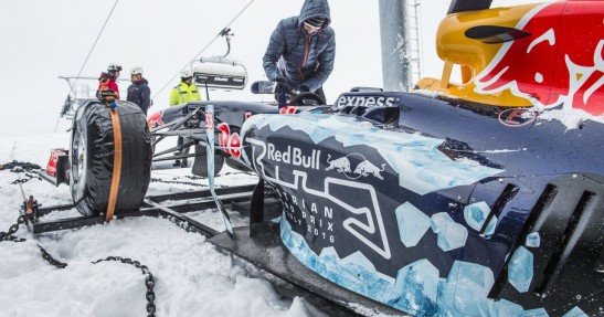 Verstappen, bolid F1 i zjazd w Alpach