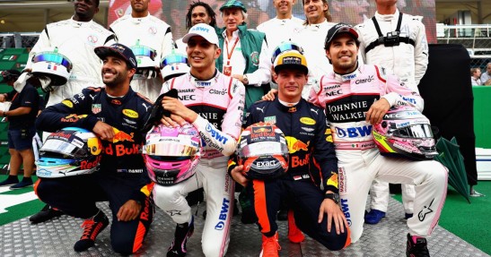 Kierowcy F1 ścigali się z piłkarzami na gokartach