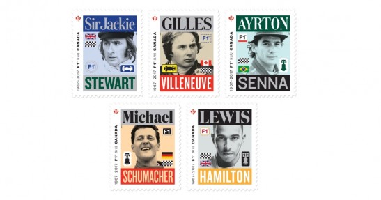 Hamilton i cztery inne legendy F1 na znaczkach pocztowych w Kanadzie