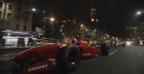 Historyczne bolidy F1 pdz noc po ulicach Adelajdy