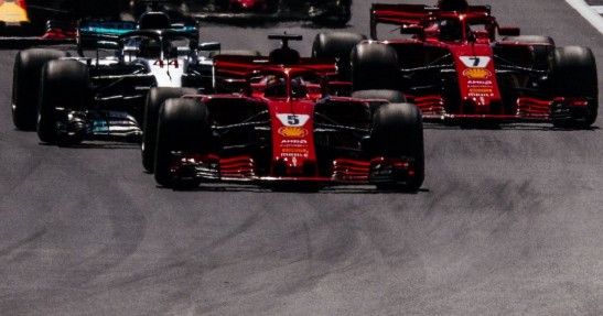 Sebastian Vettel, Lewis Hamilton i Kimi Raikkonen