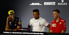 Ricciardo wtpi, e nie dosta si do Mercedesa i Ferrari przez Hamiltona oraz Vettela