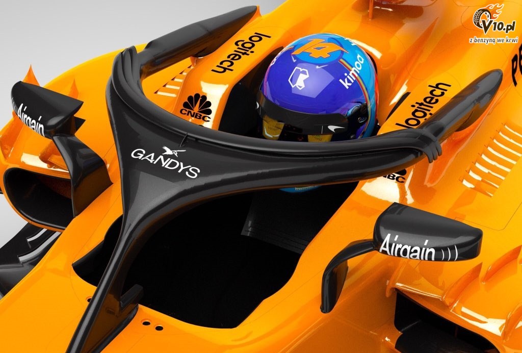 McLaren przyozdobi oson na kokpit bolidu logo producenta klapek