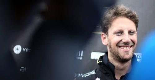 Grosjean paka ze szczcia po eksplozji opony Vettela