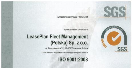 LeasePlan ISO 9001:2008