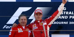 Kimi Raikkonen i Jean Todt na podium w Melbourne