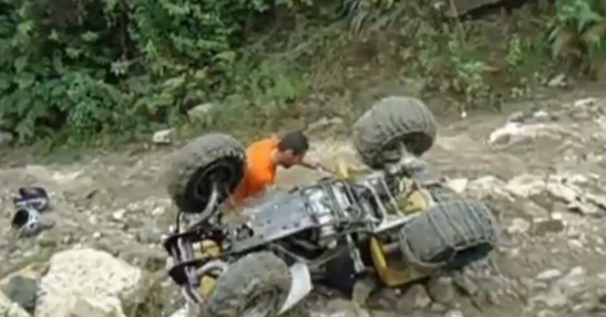 Niebezpieczny wypadek na quadzie