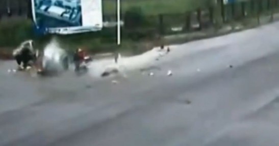 Kierowca skutera oszukał przeznaczenie...