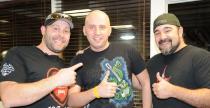 Od lewej: Paul Jr. Teutul, Marcin Tuliński oraz Vinnie - prawa ręka Paula