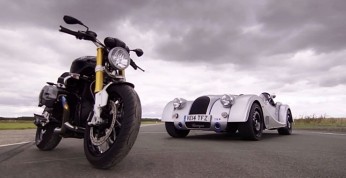 Video: BMW R Nine T vs Morgan Plus 8 Speedster - niezwykły wyścig...