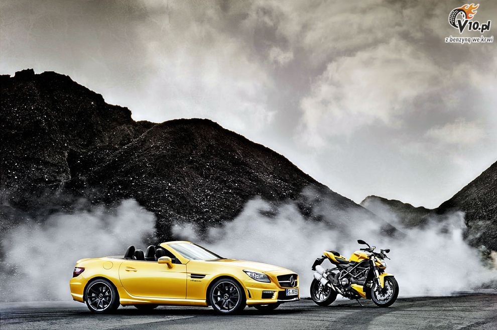 Ducati Streetfighter 848 i Mercedes-Benz SLK 55 AMG