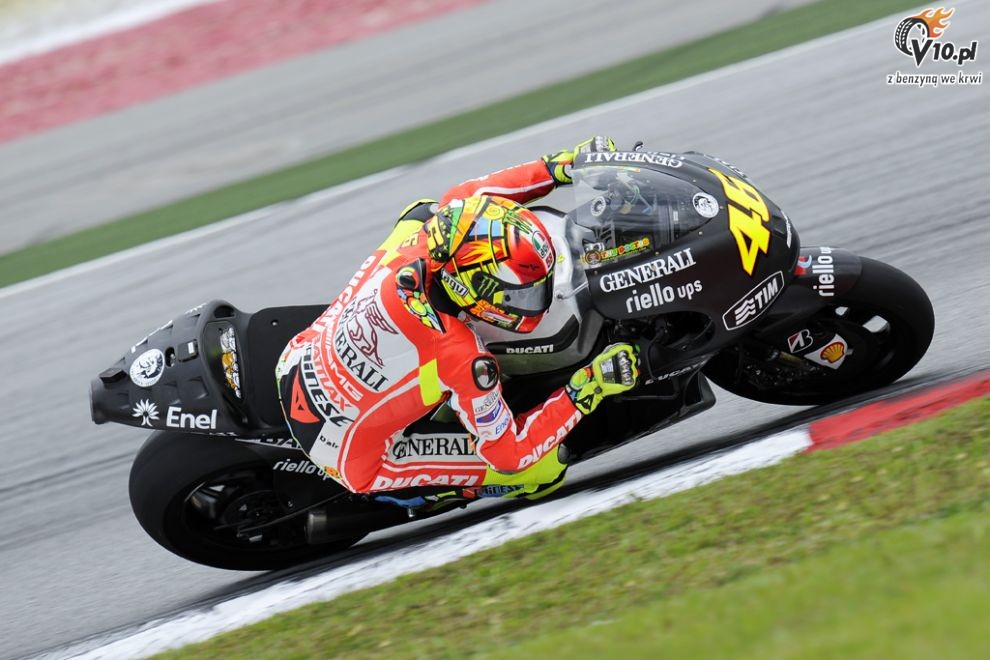 Valentino Rossi i Nicky Hayden - testy na torze Sepang