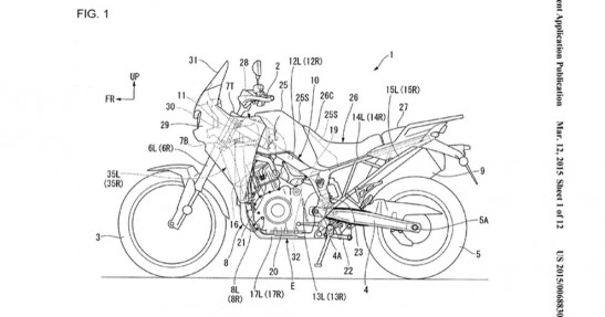 Honda Africa Twin - szkic patentowy