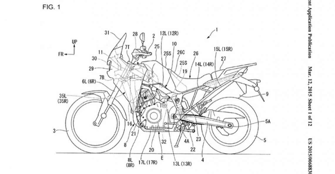 Honda Africa Twin - szkic patentowy