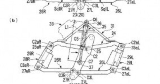 Schematy patentowe trójkołowej Hondy