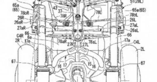 Schematy patentowe trójkołowej Hondy