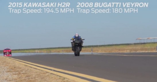 Kawasaki Ninja H2R vs Bugatti Veyron SS