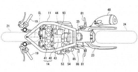 Hybrydowy motocykl Suzuki - rysunki patentowe