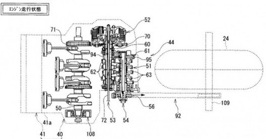 Hybrydowy motocykl Suzuki - rysunki patentowe
